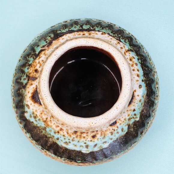 Vintage 60s West Germany Pottery CARSTENS TONNIESHOF Rose Bowl Vase -Redware - Picture 4 of 10